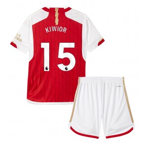 Arsenal Jakub Kiwior #15 Hemmaställ Barn 2023-24 Kortärmad (+ Korta byxor)